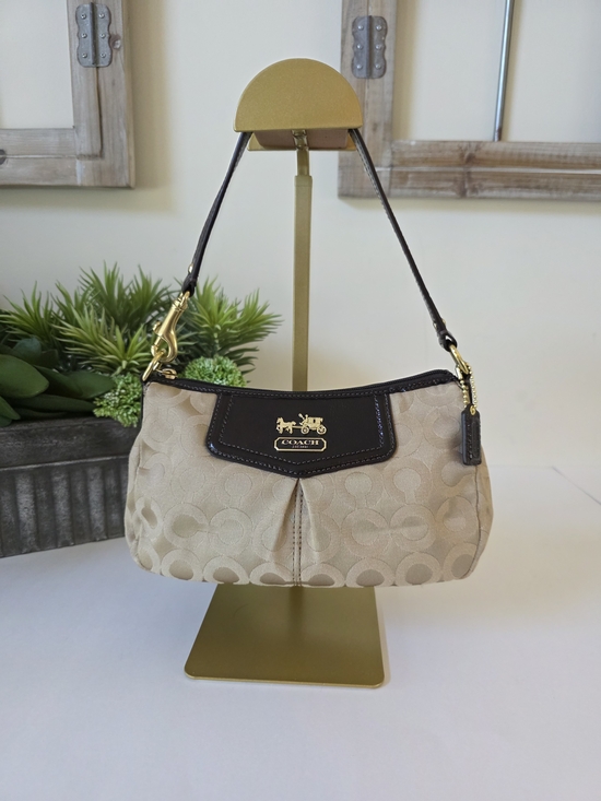Coach Handbags - Coach Madison Signature Mini Shoulder Hobo Bag Y2K Brown Leather